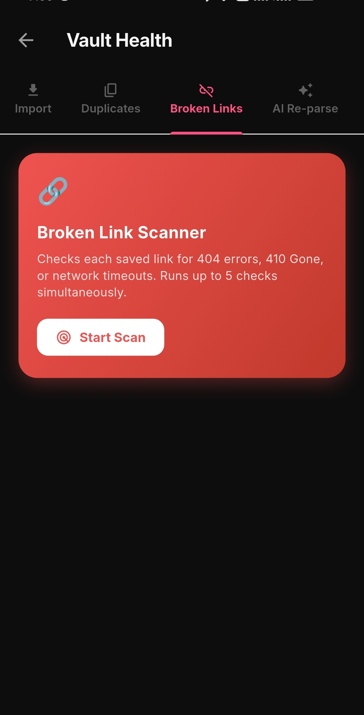 Link health diagnostics and 404 audit